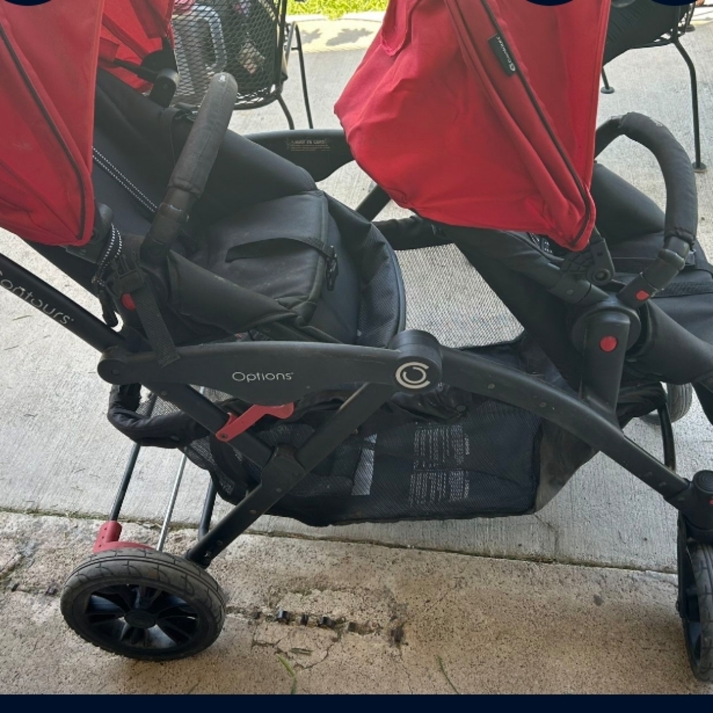 Nue Options Red and Black Modern Stroller with Sturdy Frame